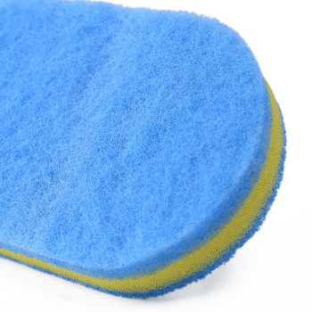 Μπλε λαβές πολλαπλών λειτουργιών σφουγγάρι βούρτσα κουζίνας μπάνιου Καθαρισμός σφουγγάρι βούρτσα πλαστική λαβή σφουγγάρι κάτω βούρτσα μπανιέρας