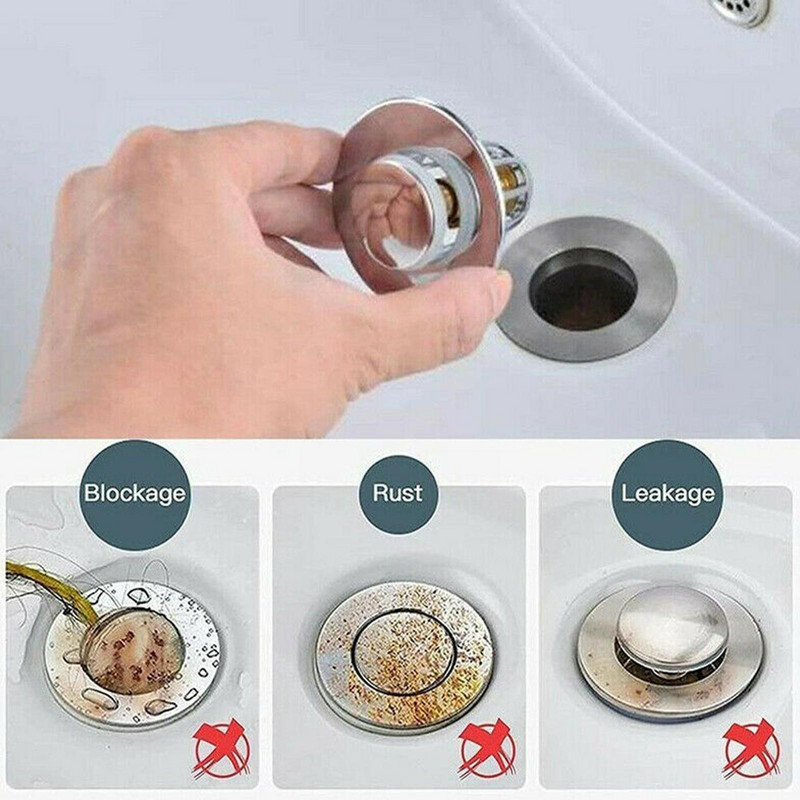 Umivaonik Steel Up Odvodni filtar Vodootporan Čep odvoda za kupaonski umivaonik Filter Čep za pranje umivaonika Hardver Dropshipping