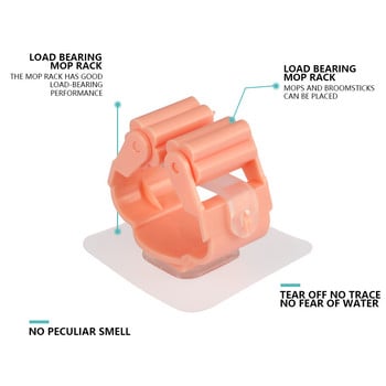 1PC Стенен държач за метла Моп Закачалка Щипка Поставка за съхранение Пластмасов органайзер за кухня Консумативи за инструменти за съхранение на баня