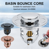 Naujas vonios kambario kriauklės išleidimo kamštis, skirtas 34–40 mm atšokančiam kriauklės išleidimo filtrui nuo užsikimšimo krepšelio sieteliui su plaukų gaudykle