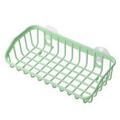 Držač za pohranu Dvostruka usisna čašica Drenažna polica Snažno usisavanje Dizajn šupljeg dna Kuhinjski držač za spužvu za dnevnu sobu