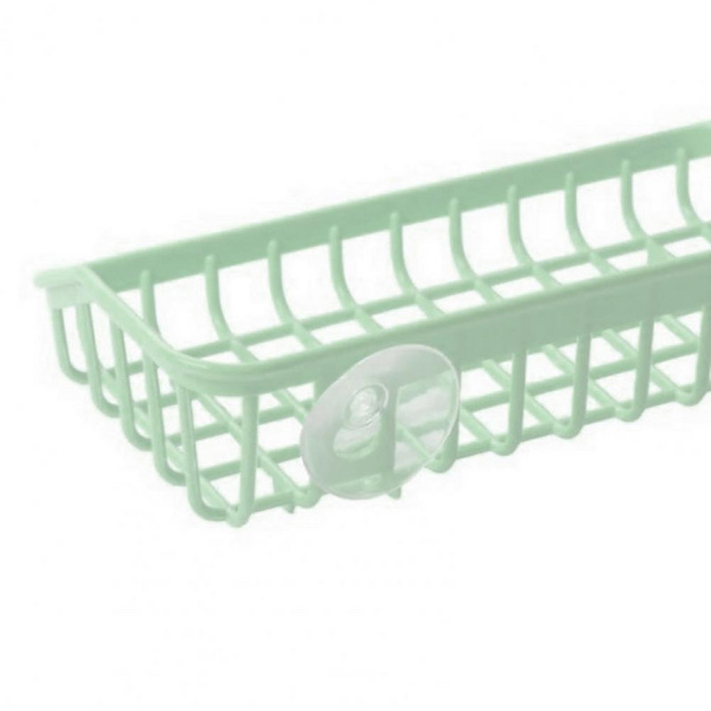 Držač za pohranu Dvostruka usisna čašica Drenažna polica Snažno usisavanje Dizajn šupljeg dna Kuhinjski držač za spužvu za dnevnu sobu