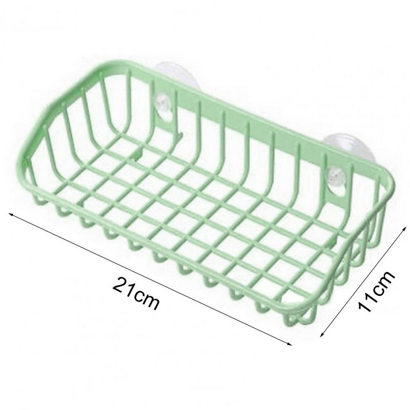 Držač za pohranu Dvostruka usisna čašica Drenažna polica Snažno usisavanje Dizajn šupljeg dna Kuhinjski držač za spužvu za dnevnu sobu