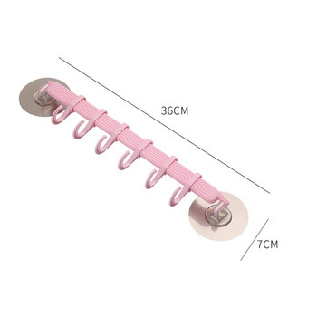 Кука за органайзер Пластмасова кука за баня Вакуумна рамка Хавлиена кърпа Двойна регулируема стена Рафтове за инструменти Гъвкав държач за шкаф Закачалка