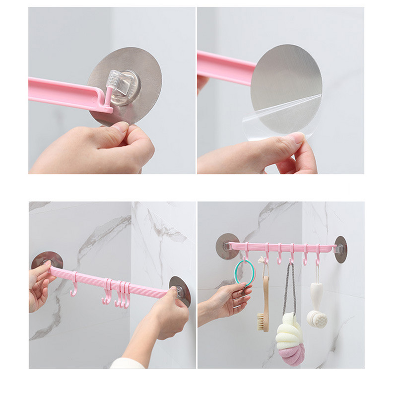Organizatora āķis plastmasas vannas istabas sūcējs vakuuma rāmja dvielis dubultā regulējams sienas instrumentu plaukti elastīgs skapja turētājs pakaramais