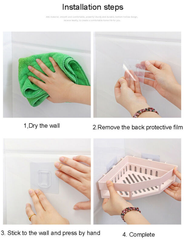 Τοίχο αναρρόφησης Τριγωνικό ντους Caddy Ράφι Μπάνιο Γωνιακό ράφι μπάνιου Θήκη αποθήκευσης Organizer Ράφια
