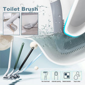 Savitljiva silikonska četka za WC školjku Fleksibilna glava četke s dugom drškom Četka za čišćenje WC školjke Alat za čišćenje kupaonice