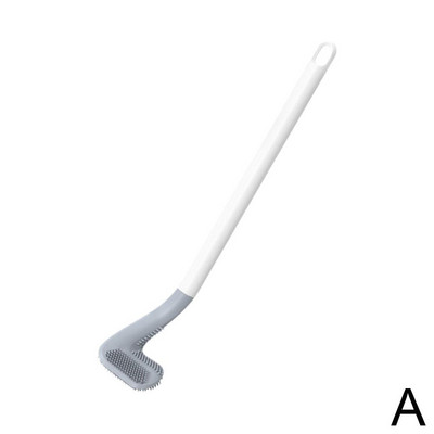 Savitljiva silikonska četka za WC školjku Fleksibilna glava četke s dugom drškom Četka za čišćenje WC školjke Alat za čišćenje kupaonice