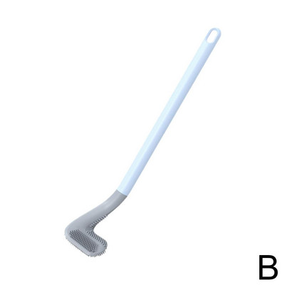 Savitljiva silikonska četka za WC školjku Fleksibilna glava četke s dugom drškom Četka za čišćenje WC školjke Alat za čišćenje kupaonice