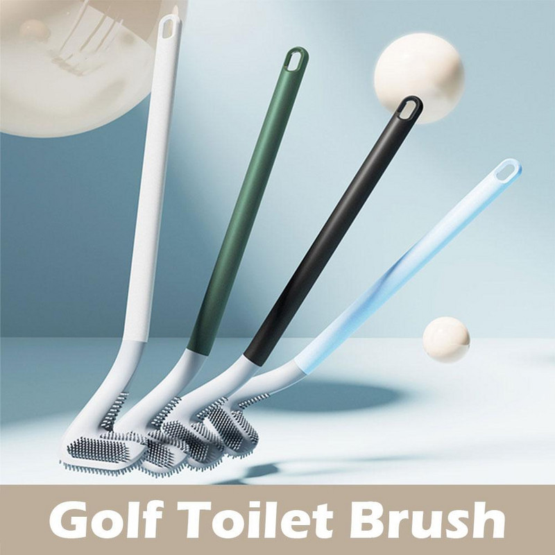 Savitljiva silikonska četka za WC školjku Fleksibilna glava četke s dugom drškom Četka za čišćenje WC školjke Alat za čišćenje kupaonice