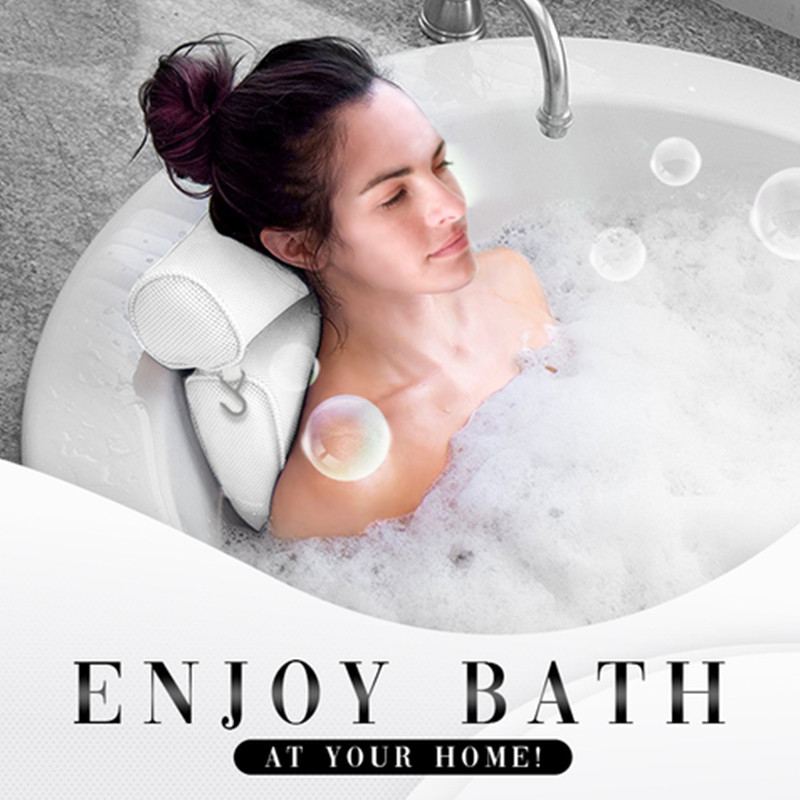 SPA vannas spilvens Vannas spilvens ar piesūcekņiem Kakla muguras atbalsta sabiezināts vannas spilvens mājas spa vannai Vannas istabas piederumi