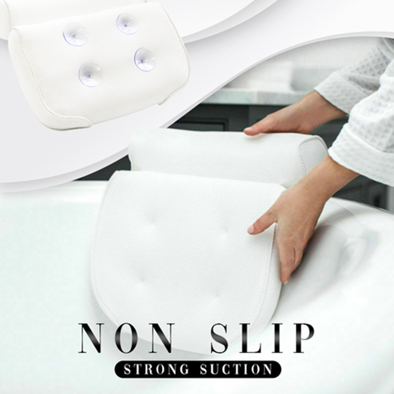 SPA vannas spilvens Vannas spilvens ar piesūcekņiem Kakla muguras atbalsta sabiezināts vannas spilvens mājas spa vannai Vannas istabas piederumi