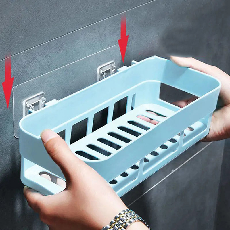 Kupaonska kutna polica za tuširanje WC ljepilo Šampon Gel Košara za pohranu Viseći na zid Kupaonski stalak Kutija za pohranu sitnica uz krevet