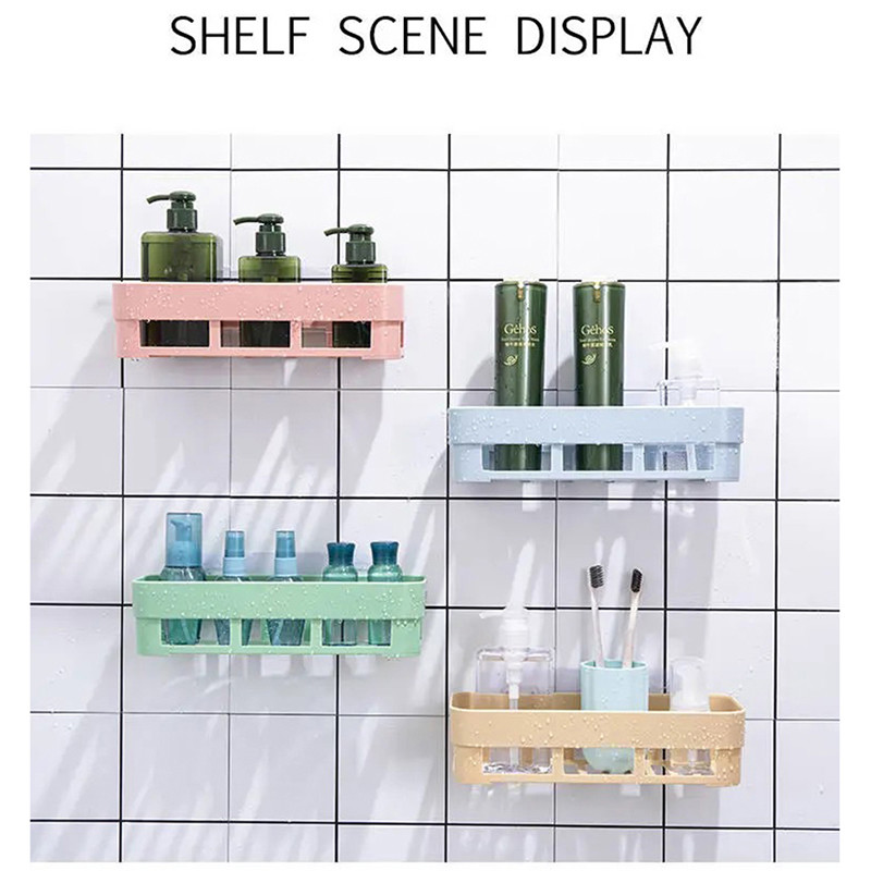 Kupaonska kutna polica za tuširanje WC ljepilo Šampon Gel Košara za pohranu Viseći na zid Kupaonski stalak Kutija za pohranu sitnica uz krevet