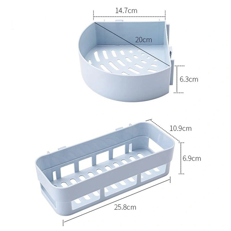 Kupaonska kutna polica za tuširanje WC ljepilo Šampon Gel Košara za pohranu Viseći na zid Kupaonski stalak Kutija za pohranu sitnica uz krevet