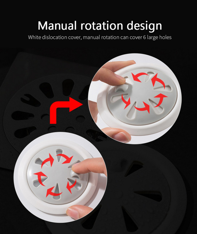 Rotējams grīdas drenāžas izlietnes notekas sietiņš pret bloķēšanu Filtrs Tīkls Vannas istaba Pretmatiņu Rotācijas slēdzis Kanalizācija Pretsmaržu virtuve
