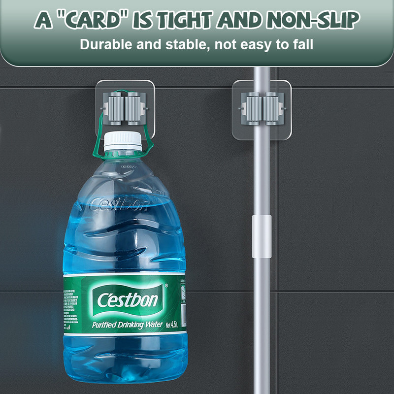 1/3/4Gb daudzfunkcionāli āķi pie sienas stiprināmi mopu uzglabāšanas plaukti slotas pakaramais āķis vannas istabai ūdensizturīgs sienas āķis virtuves glabāšanas rīks