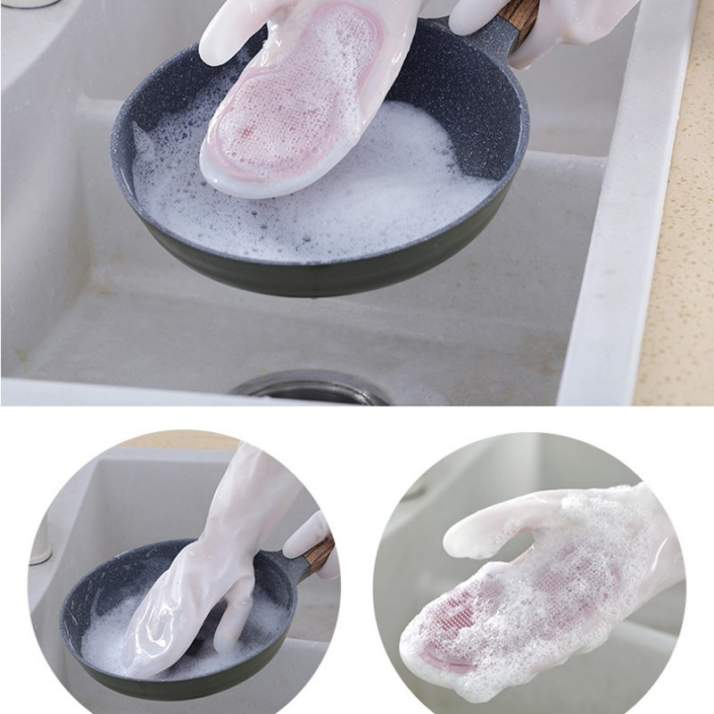 Višenamjenske vodootporne gumene lateks rukavice za pranje posuđa Čarobna četka za čišćenje kuhinje Alati za kućanske poslove za pranje posuđa