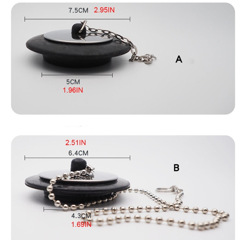 Gumeni odvodni čep za kadu s lančanim čepom za odvod kade za dom i hotel 1kom veleprodaja