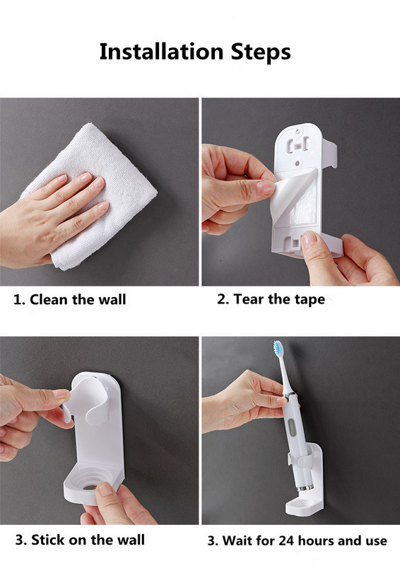 Creative Traceless samoljepljivi stalak za električnu četkicu za zube Zidni držač za četkicu Organizator za kupaonski pribor