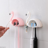 Kreativni Flamingo Držač četkica za zube Zidna polica za ručnike Kuke za pohranu Stalak Kawaii Kupaonski dodaci Pokloni za djecu