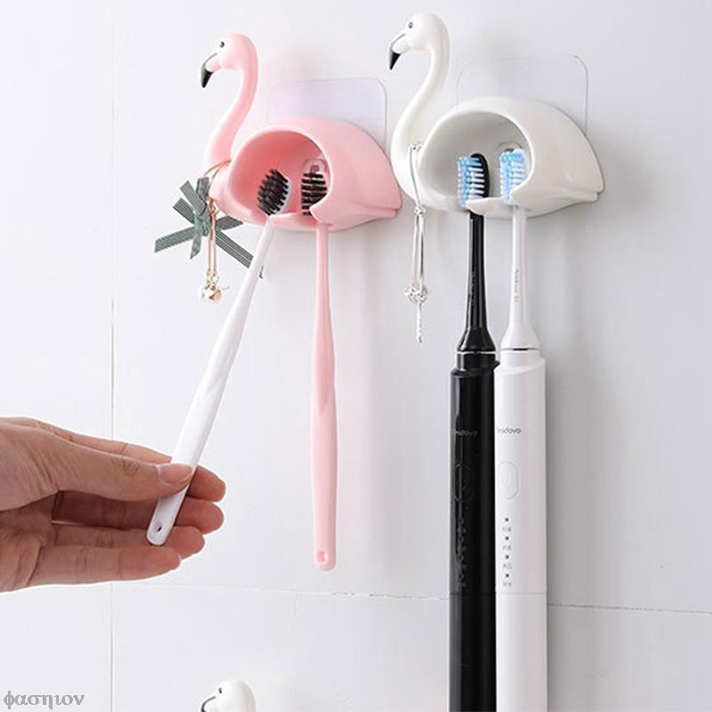Kreativni Flamingo Držač četkica za zube Zidna polica za ručnike Kuke za pohranu Stalak Kawaii Kupaonski dodaci Pokloni za djecu
