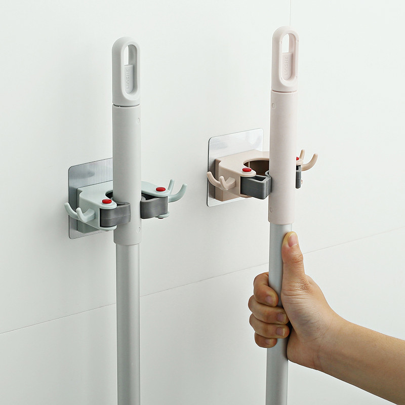 Bešavni držač za brisanje bez noktiju, višenamjenska kuka za pohranu, kupaonska zidna vješalica za metlu, stezaljka za brisanje