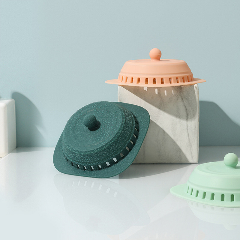 Silikonski čep za kosu za umivaonik 2-u-1 umivaonik za kadu Cjedilo Pod kupaonice Poklopac za odvod kanalizacije u kuhinji Tamnozelena