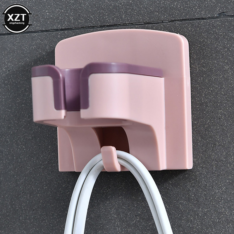 Matu žāvētāja turētājs pie sienas stiprināms vannas istabas organizatora statīvs plaukts ar piederumu kabeļu pakaramo uzglabāšanas plauktu mājām