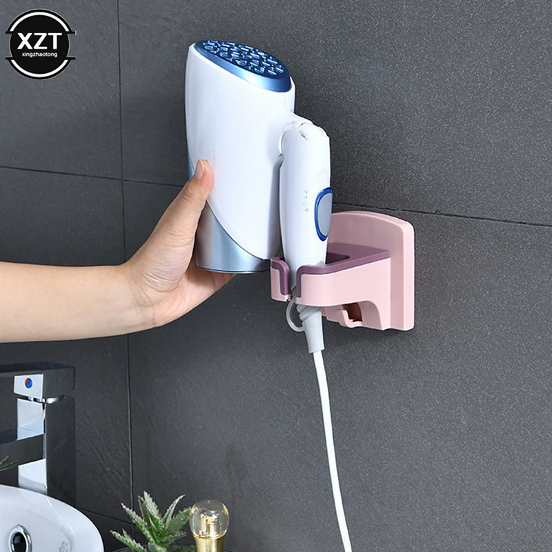 Matu žāvētāja turētājs pie sienas stiprināms vannas istabas organizatora statīvs plaukts ar piederumu kabeļu pakaramo uzglabāšanas plauktu mājām