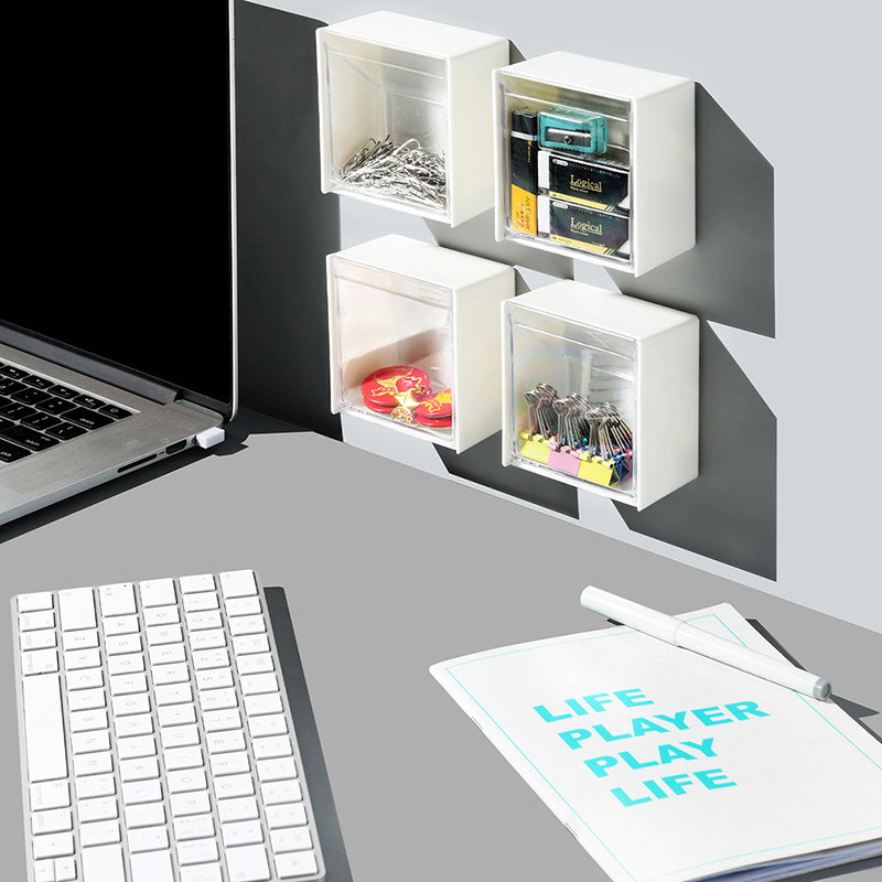 Zidna preklopna kutija za pohranu Prozirna ljepljiva kutija za pohranu malih predmeta bez bušenja Višenamjenska kutija za pohranu organizatora