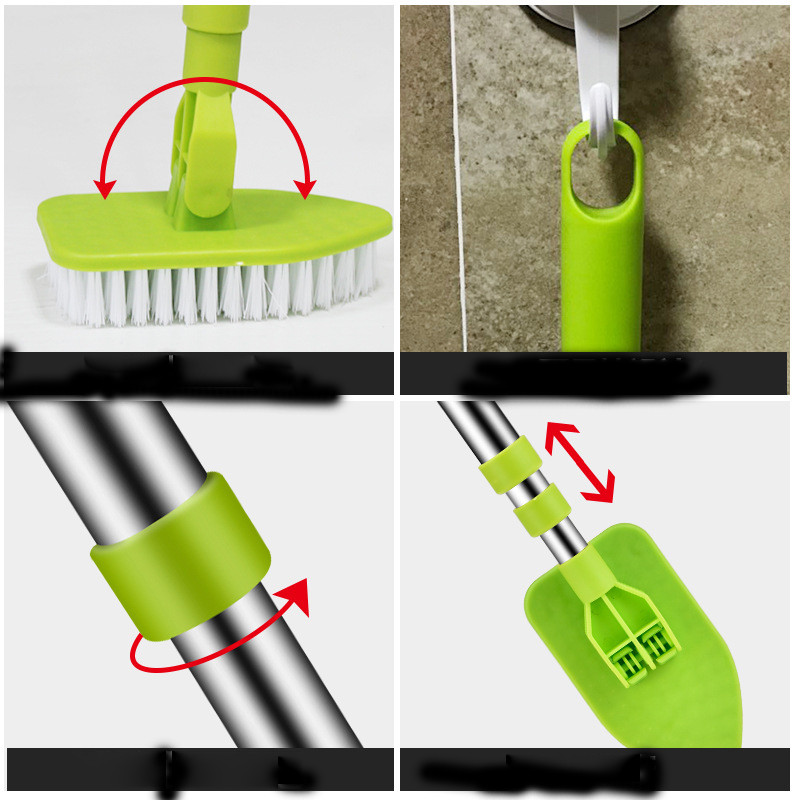 Mājsaimniecības tīrīšanas birste ar garu rokturi Nomainiet noņemamu sūkļa galvu trīsstūra birstei Virtuves sienas izlietnes rīks dušas vanna