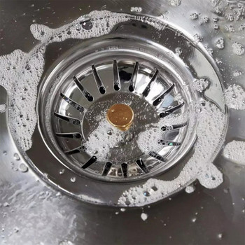 Стоманена цедка за кухненска мивка Подов канал за баня Мивка Мивка Капак за отпадъци Коса Канализационен филтър Дренажна тапа Диаметър 78 мм Гевгир V8O4