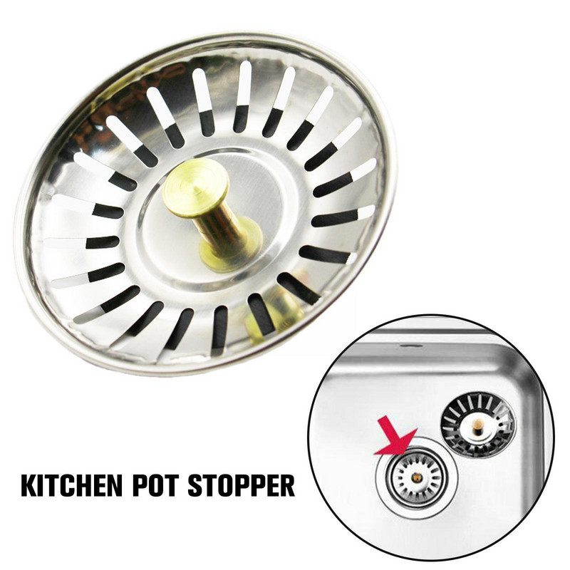 Čelično Cjedilo za kuhinjski sudoper Podni odvod u kupaonici Umivaonik Poklopac za otpad Kosa Kanalizacijski filtar Odvodni čep Dia.78mm Cjedilo V8O4