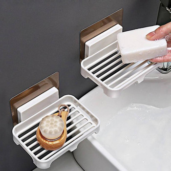 Προμήθειες μπάνιου Στήριγμα σαπουνιού μπάνιου ντους Επιτοίχια Πιάτα σαπουνιού Κουτί Είδη περιποίησης Organizer Σχάρα αποθήκευσης κουζίνας για μπάνιο