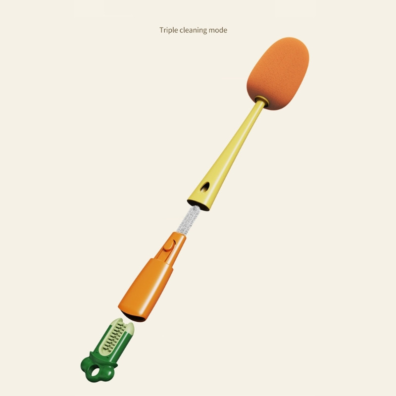 3 u 1 četka za čišćenje boca, višenamjenska četka, čistač staklenih čaša za kućanstvo D08D