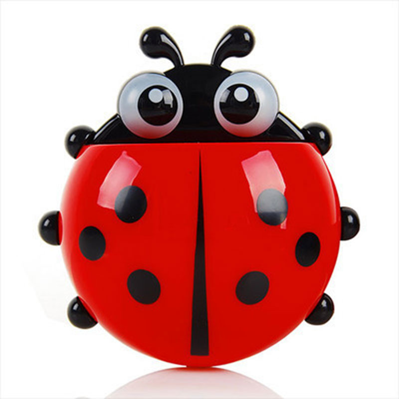 Cute Ladybird Beetle zobu birste Zobu pastas turētājs Uzglabāšanas statīvs Vannas istabas Plaukti Vannas istabas piederumi Держатель зубной щетки 1 PC