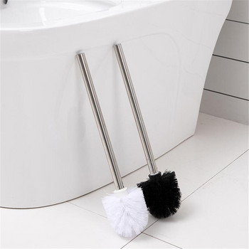 Βούρτσα τουαλέτας με μαλακές τρίχες χωρίς γρατσουνιές με λαβή από ανοξείδωτο ατσάλι Βούρτσα μπάνιου Εργαλείο καθαρισμού 360 μοιρών Βαθύς καθαρισμός φυσικό