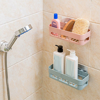 Πλαστική βάση αποθήκευσης κουζίνας Αυτοκόλλητη διάταξη αποθήκευσης τοίχου Βάση μπάνιου τουαλέτας