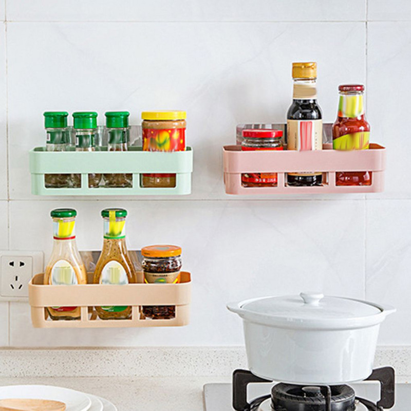 Plastični kuhinjski stalak za pohranu Samoljepljivi zidni organizator za pohranu WC Kupaonica Držač sitnica