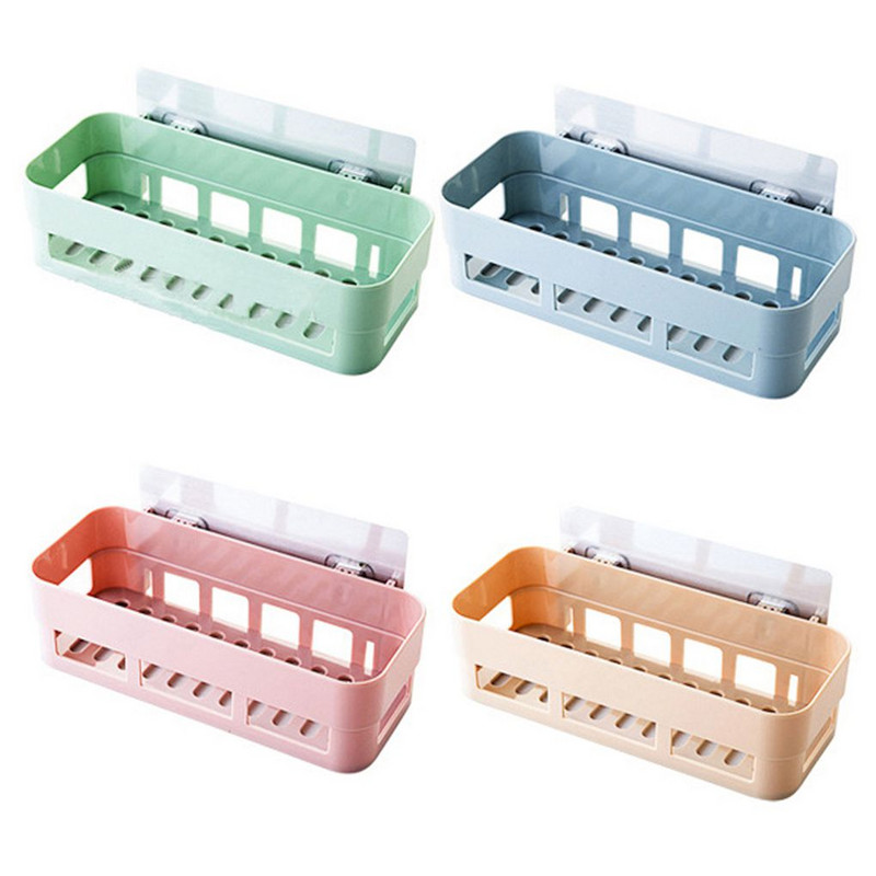 Plastični kuhinjski stalak za pohranu Samoljepljivi zidni organizator za pohranu WC Kupaonica Držač sitnica