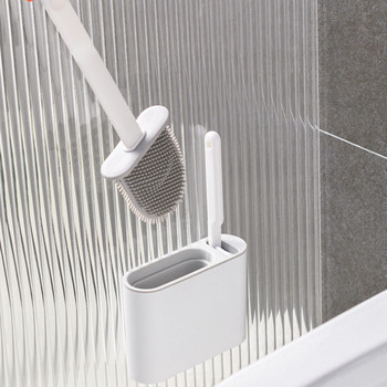 Комплект четки за тоалетна за окачване на стена с държач за оттичане Силиконов TPR Найлон 2 глава с четина за инструменти за почистване на пода Аксесоари за баня