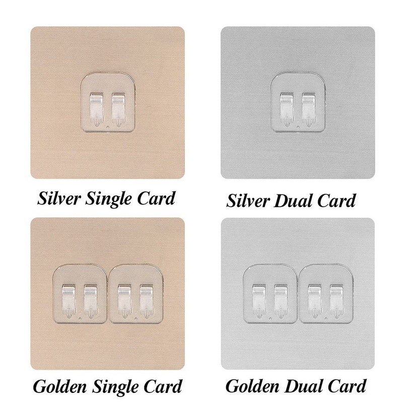 Avaleht Tugev isekleepuv riiulihoidik Harjatud konksuvaba Punch Hook Magic Kleebised Pandla Tugev mittejälgitav liim