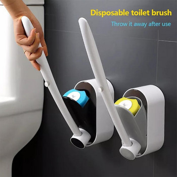 Βούρτσα τουαλέτας Βούρτσα μίας χρήσης για τουαλέτα Σύγχρονη υγιεινή βούρτσα τουαλέτας Αξεσουάρ μπάνιου Μακριά λαβή Καθαριστικό εργαλείο για μπάνιο