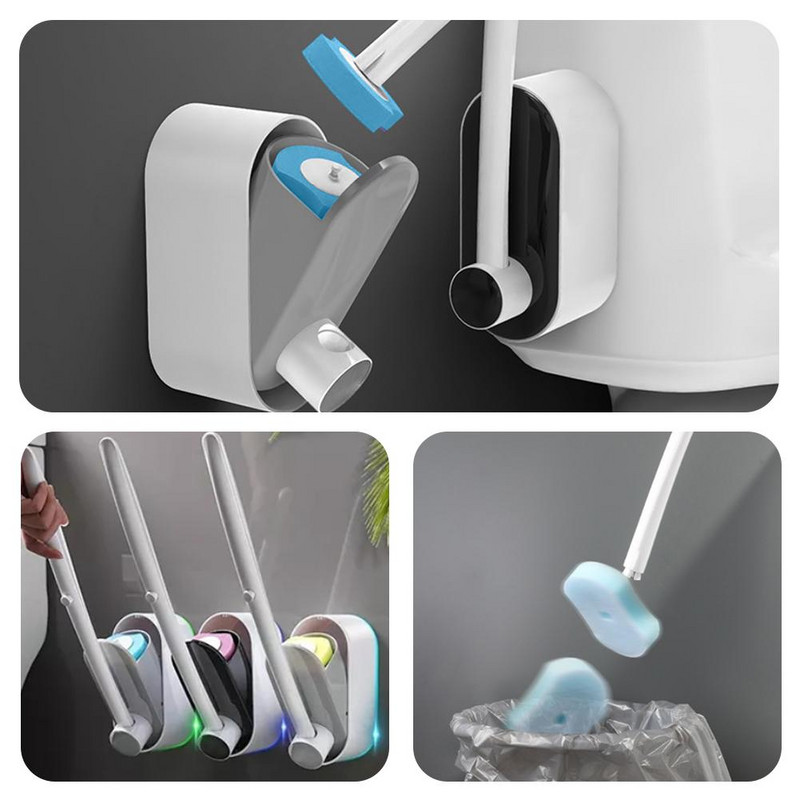 Tualetes birste Vienreizējās lietošanas birste tualetei Moderna higiēniska tualetes suka Vannas istabas piederumi ar garu rokturi vannas istabas tīrīšanas rīks