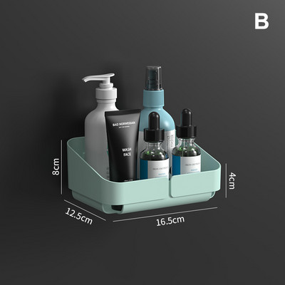 1db tároló állvány polc fali fűszerrendszer kozmetikumokhoz Fürdőszoba fúrás nélkül Konyha Kényelmi zuhanytartozék