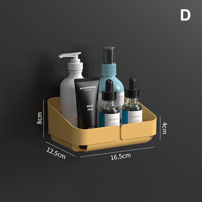 1db tároló állvány polc fali fűszerrendszer kozmetikumokhoz Fürdőszoba fúrás nélkül Konyha Kényelmi zuhanytartozék