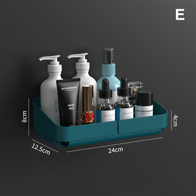 1db tároló állvány polc fali fűszerrendszer kozmetikumokhoz Fürdőszoba fúrás nélkül Konyha Kényelmi zuhanytartozék