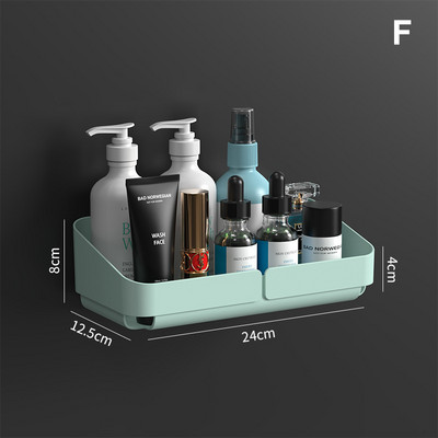 1db tároló állvány polc fali fűszerrendszer kozmetikumokhoz Fürdőszoba fúrás nélkül Konyha Kényelmi zuhanytartozék