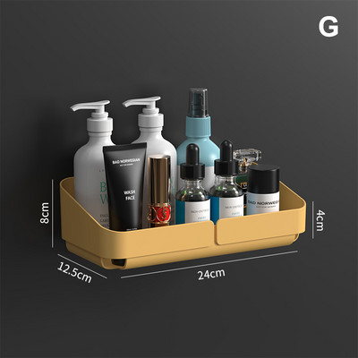 1db tároló állvány polc fali fűszerrendszer kozmetikumokhoz Fürdőszoba fúrás nélkül Konyha Kényelmi zuhanytartozék